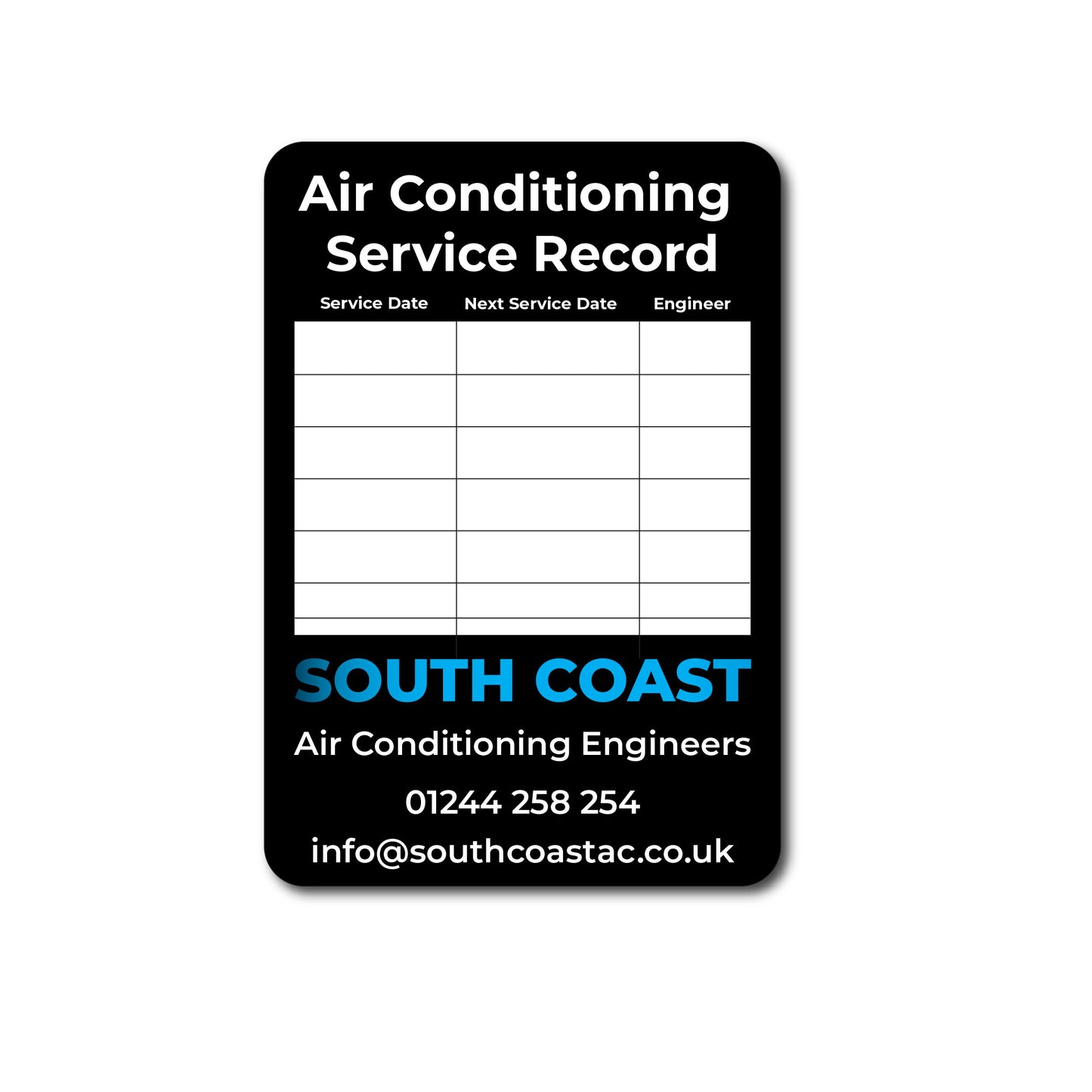 Air Conditioning Service Sticker